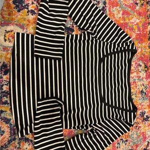 Black and White Striped Women's Top